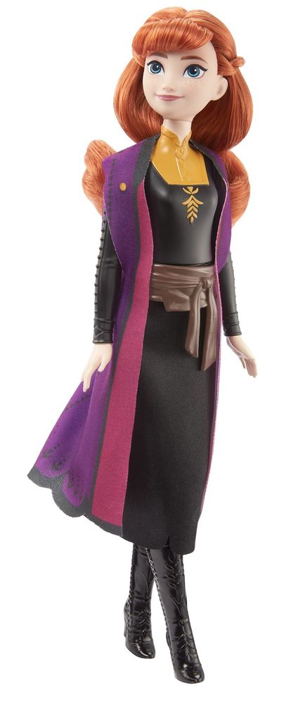 Disney Frozen bábika Anna v čierno-oranžových šatách HLW46